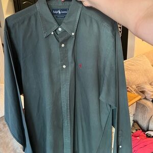 Ralph Lauren Men's Dark Green Button Down Shirt